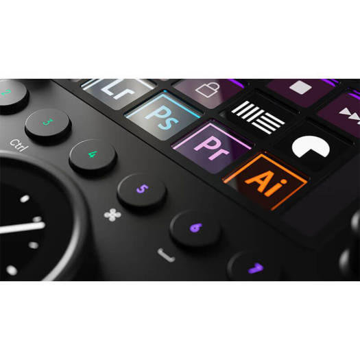 Loupedeck CT Custom Editing Console, For Photo Video Music and Design, USB & Bluetooth Connectivity, Create Custom Profiles / Workspaces, Major Editing Software Supported, Black | LDD-1903